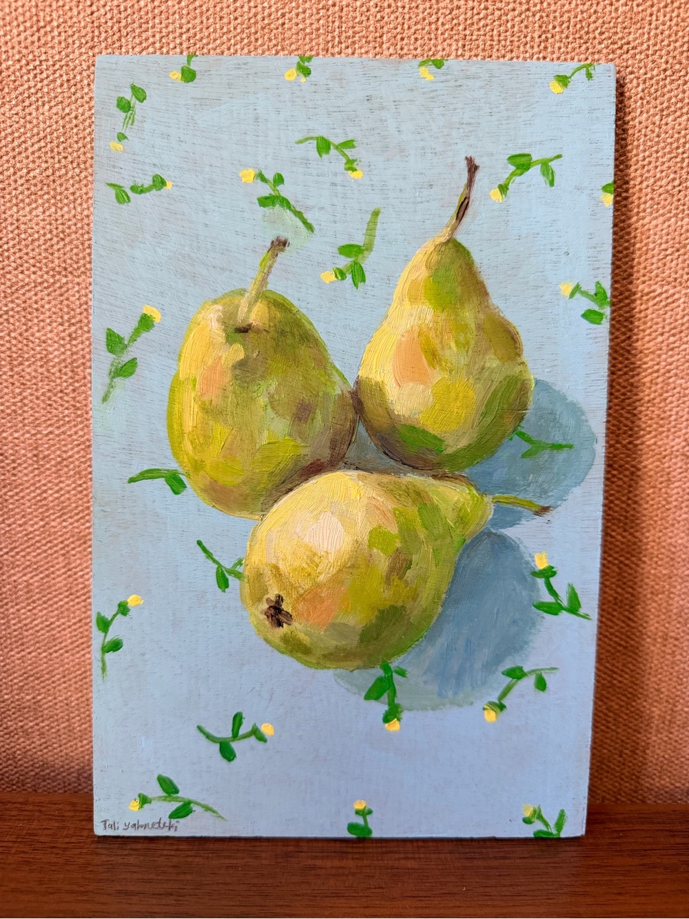 Original Hand-Painted Pears Still Life By Tali Yalonetzki!